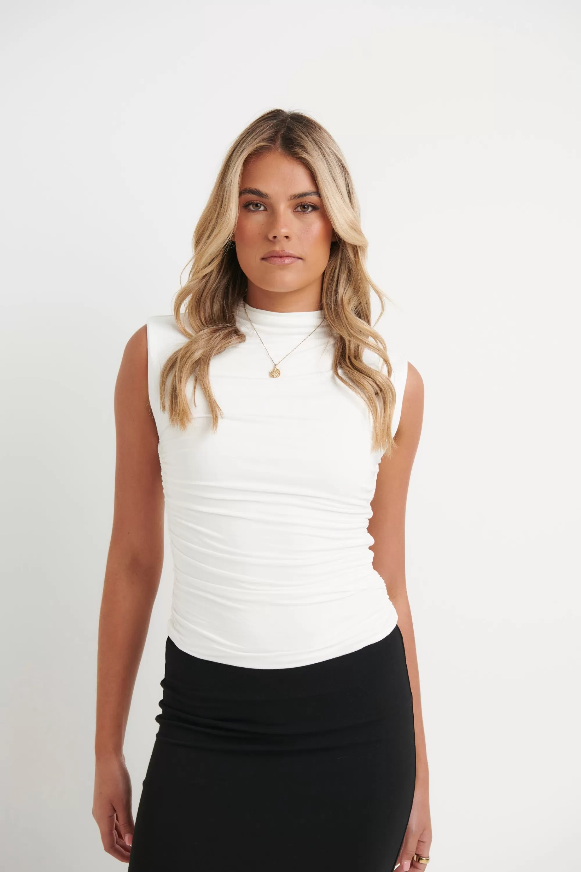 Tops>Bisou Fashion Romeo Top White