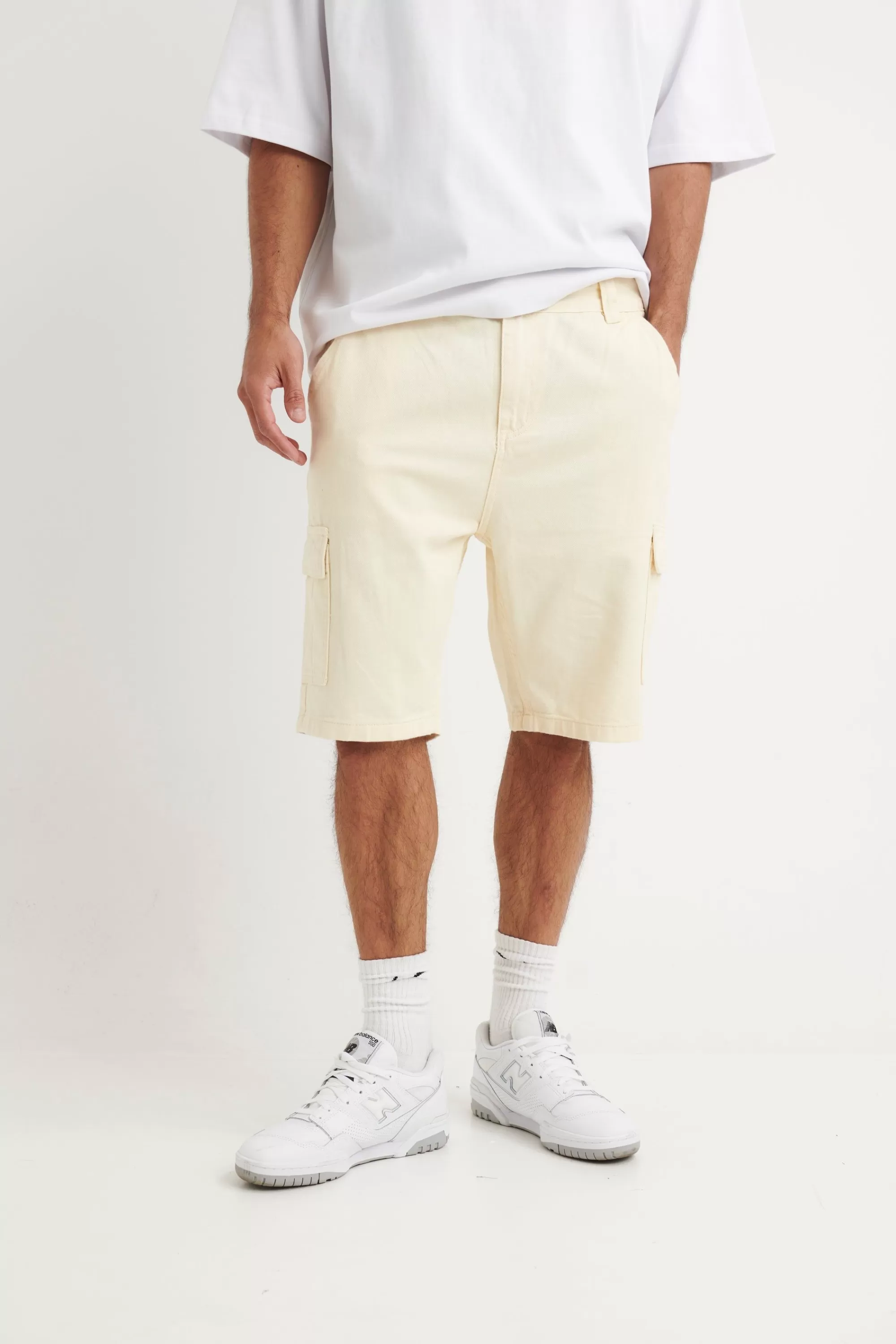 Shorts>Sampson and Taylor Ryder Baggy Short Ivory - Final Sale