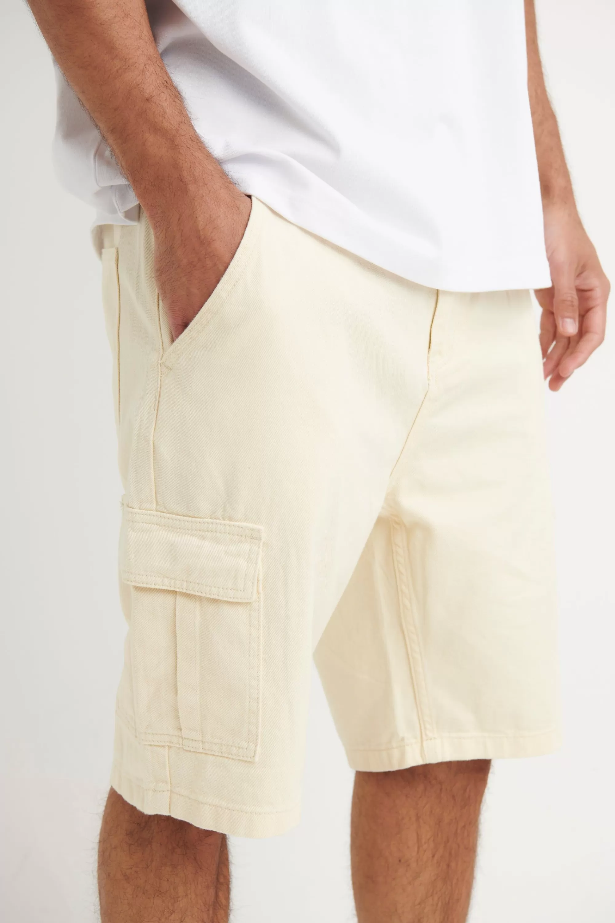 Shorts>Sampson and Taylor Ryder Baggy Short Ivory - Final Sale