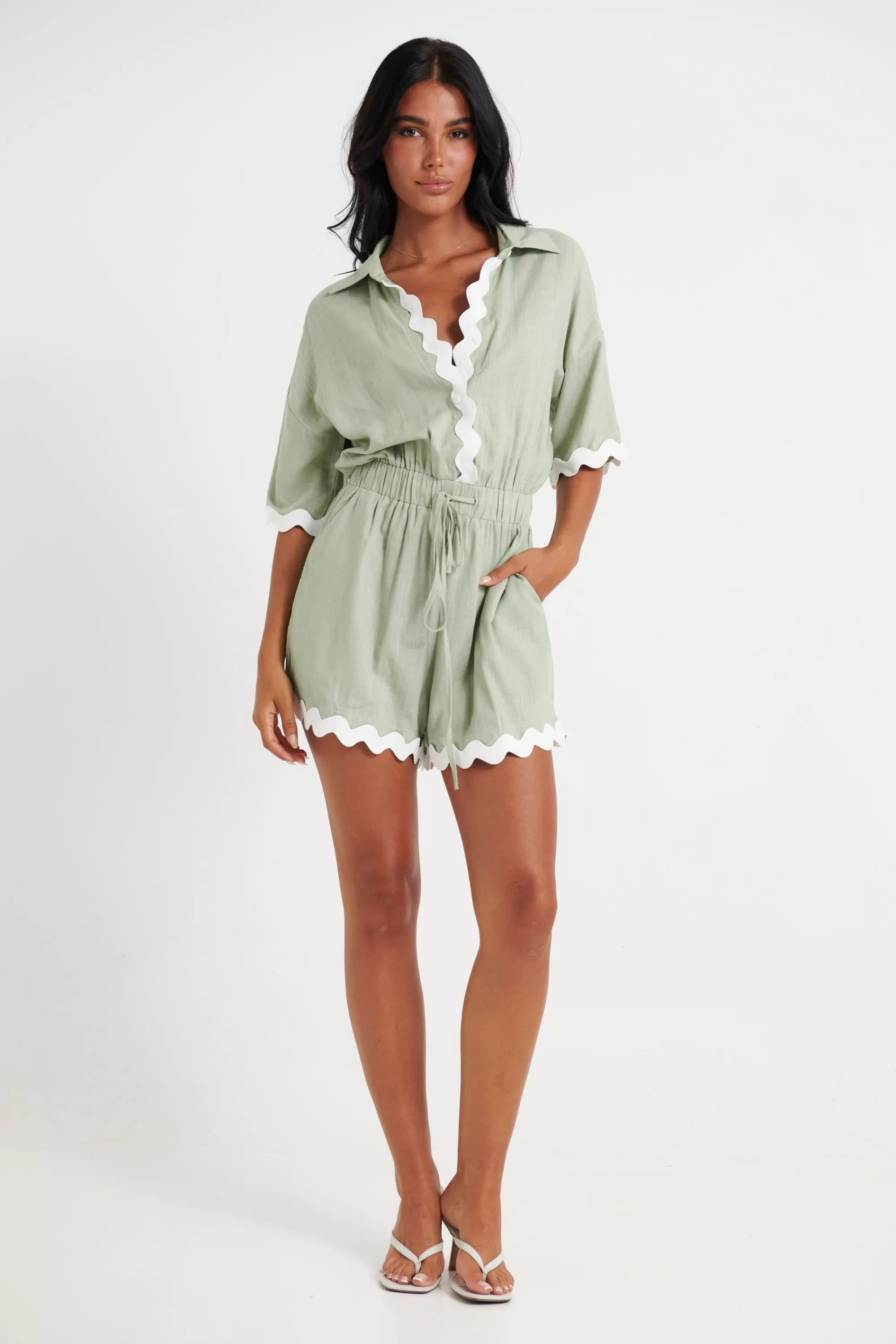 Shirts>M Fashion Rynna Playsuit Sage