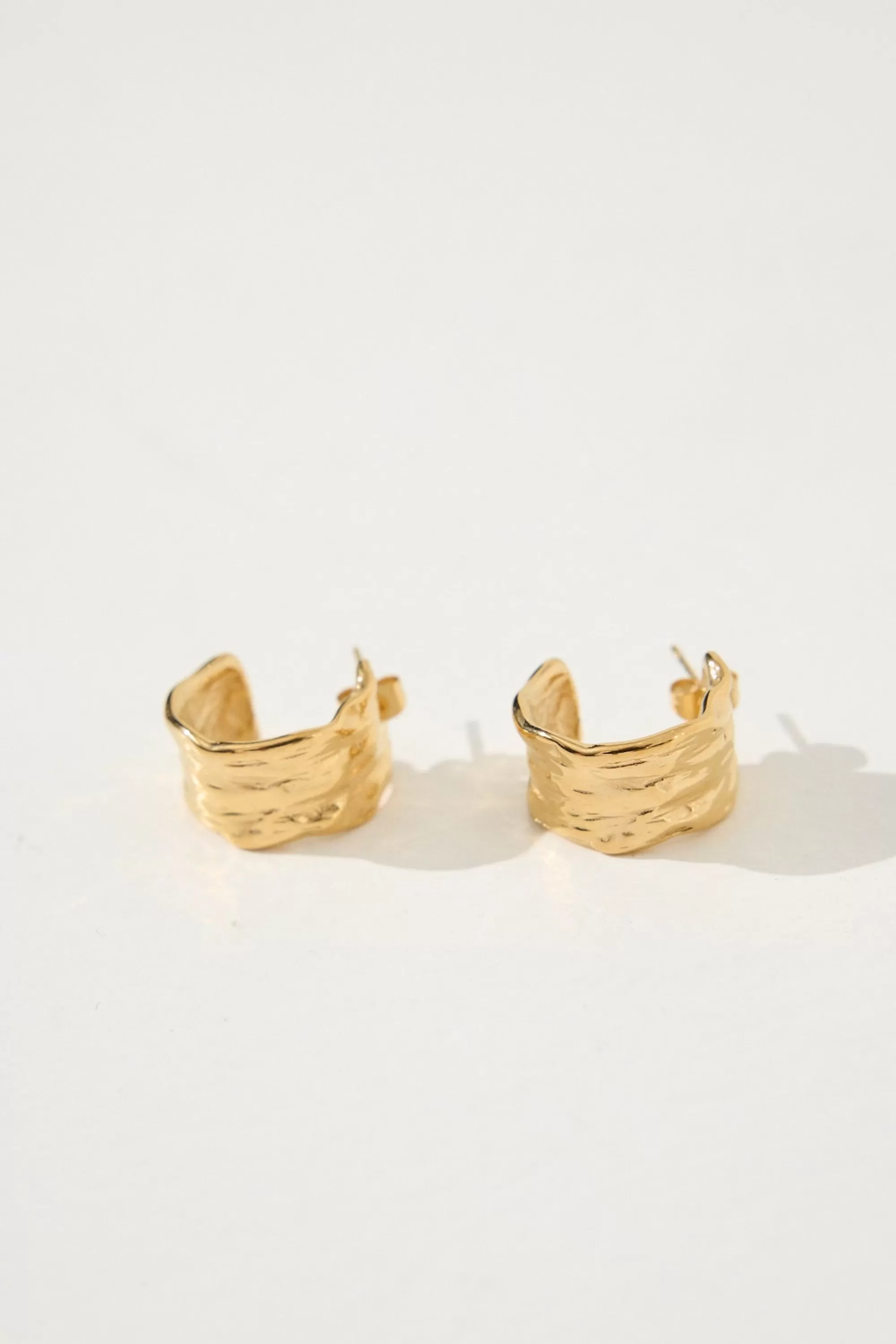 Accessories>Angels Whisper Sculpted Hoop Gold Plated Earrings