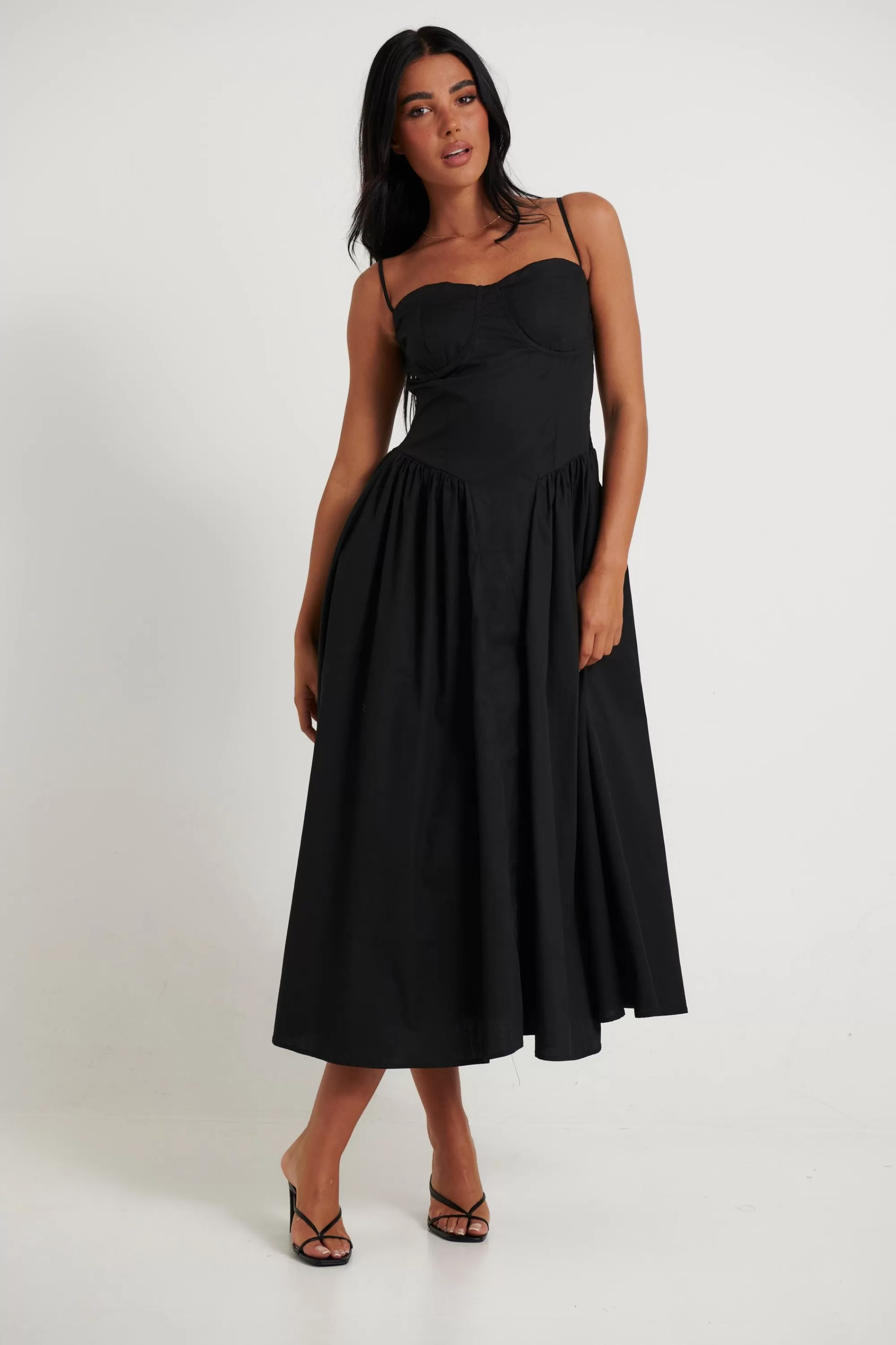 Dresses>New Line Fashion Sofia Midi Dress Black