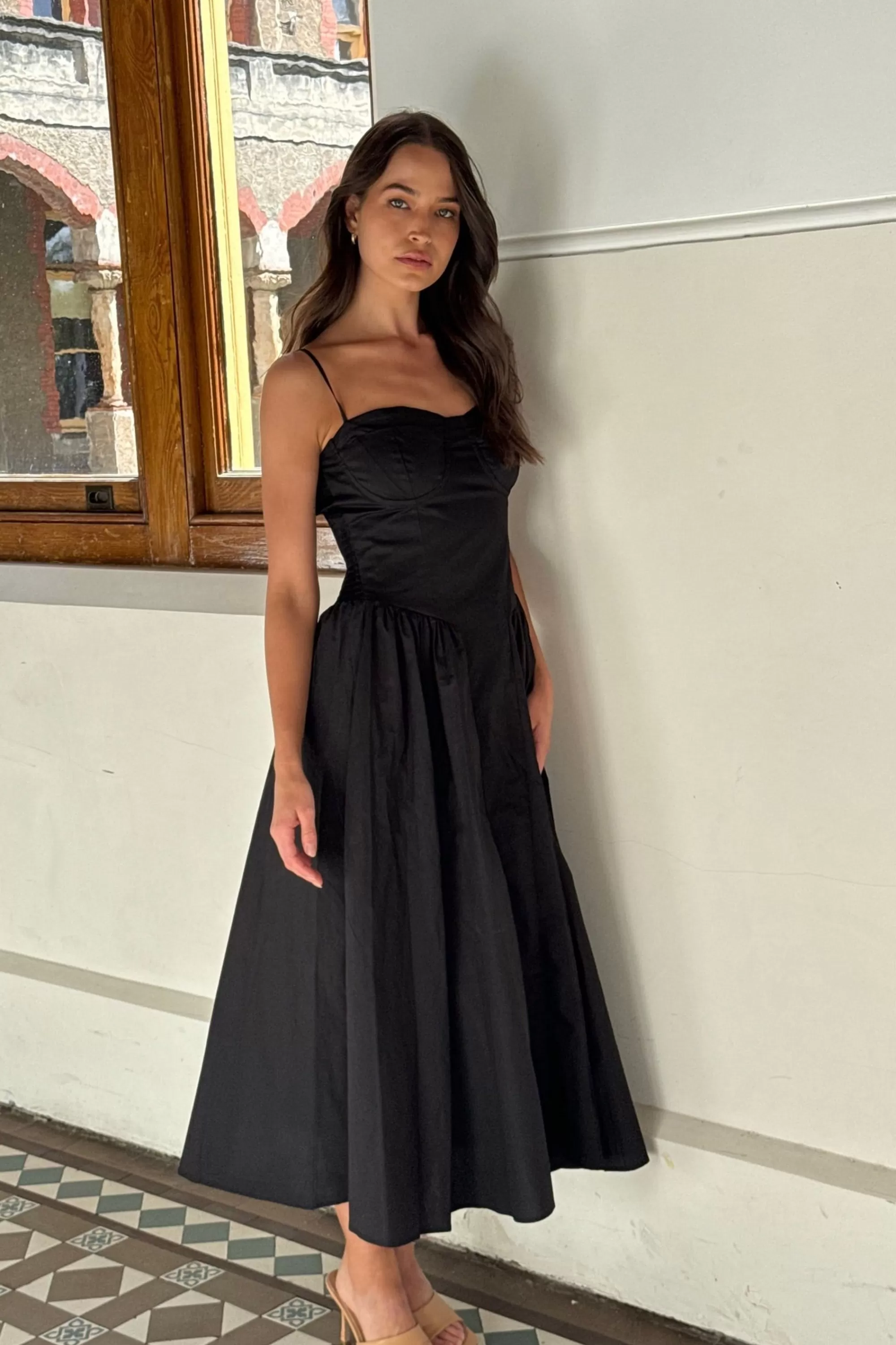 Dresses>New Line Fashion Sofia Midi Dress Black