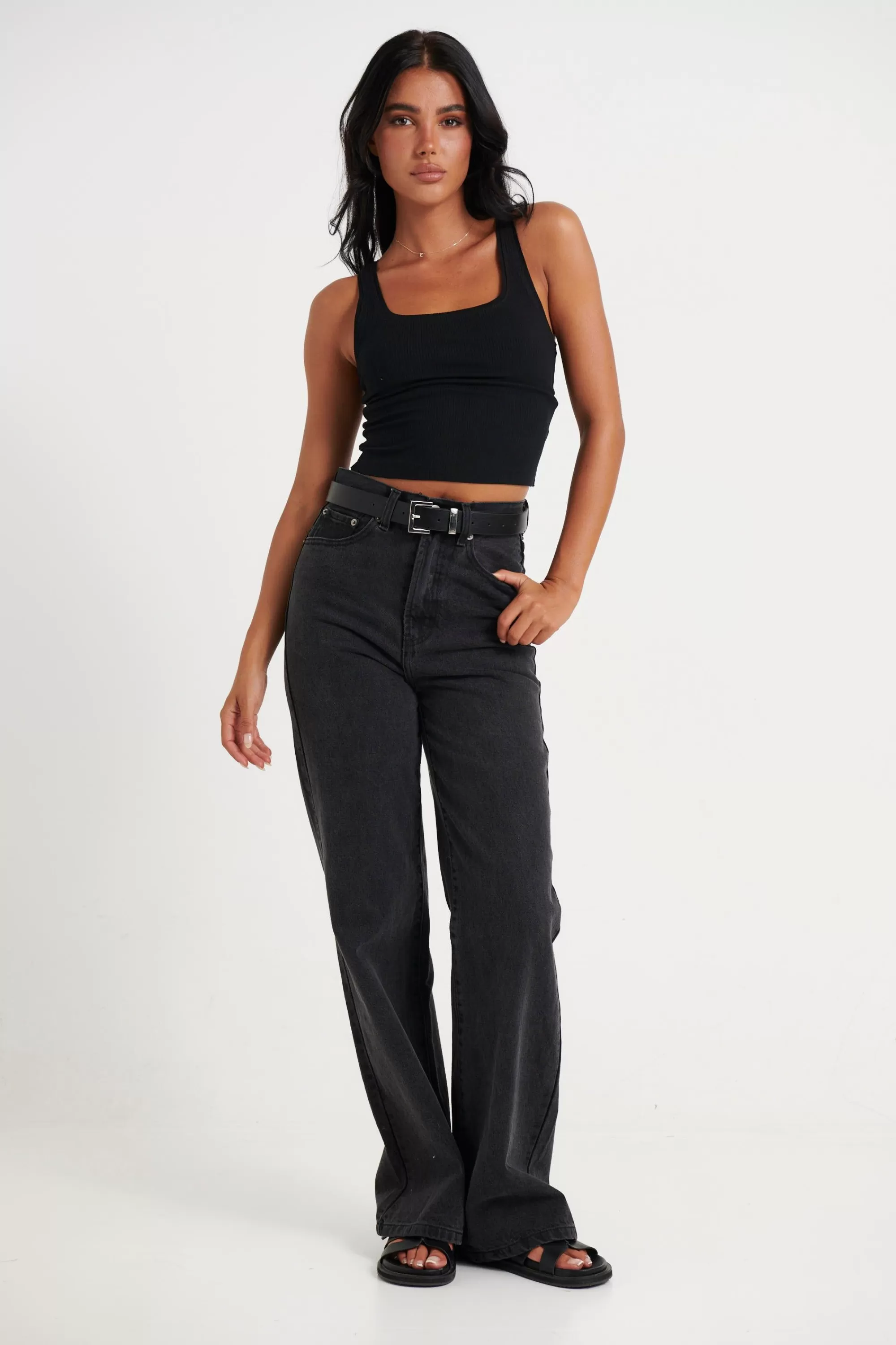 Tops>Oscar St Sydnee Crop Black