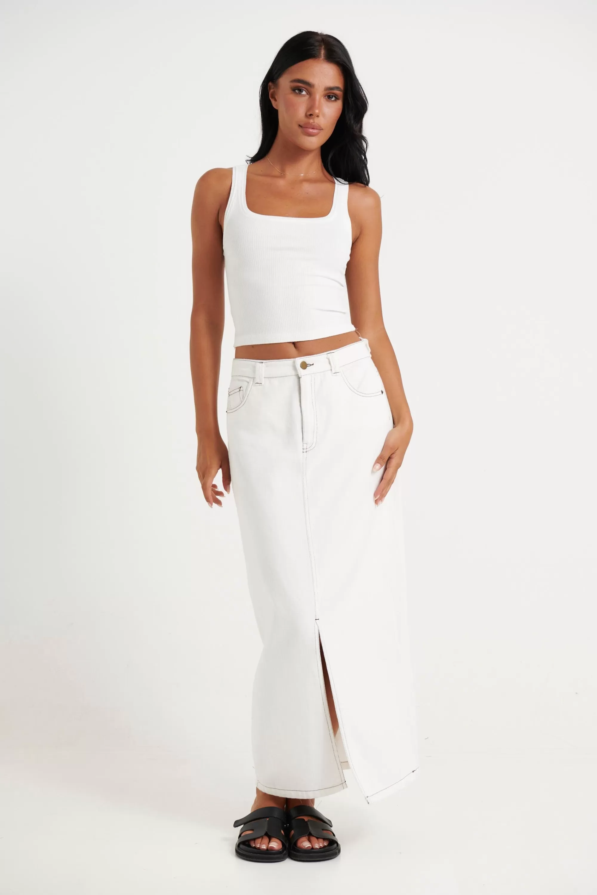 Tops>Oscar St Sydnee Crop White