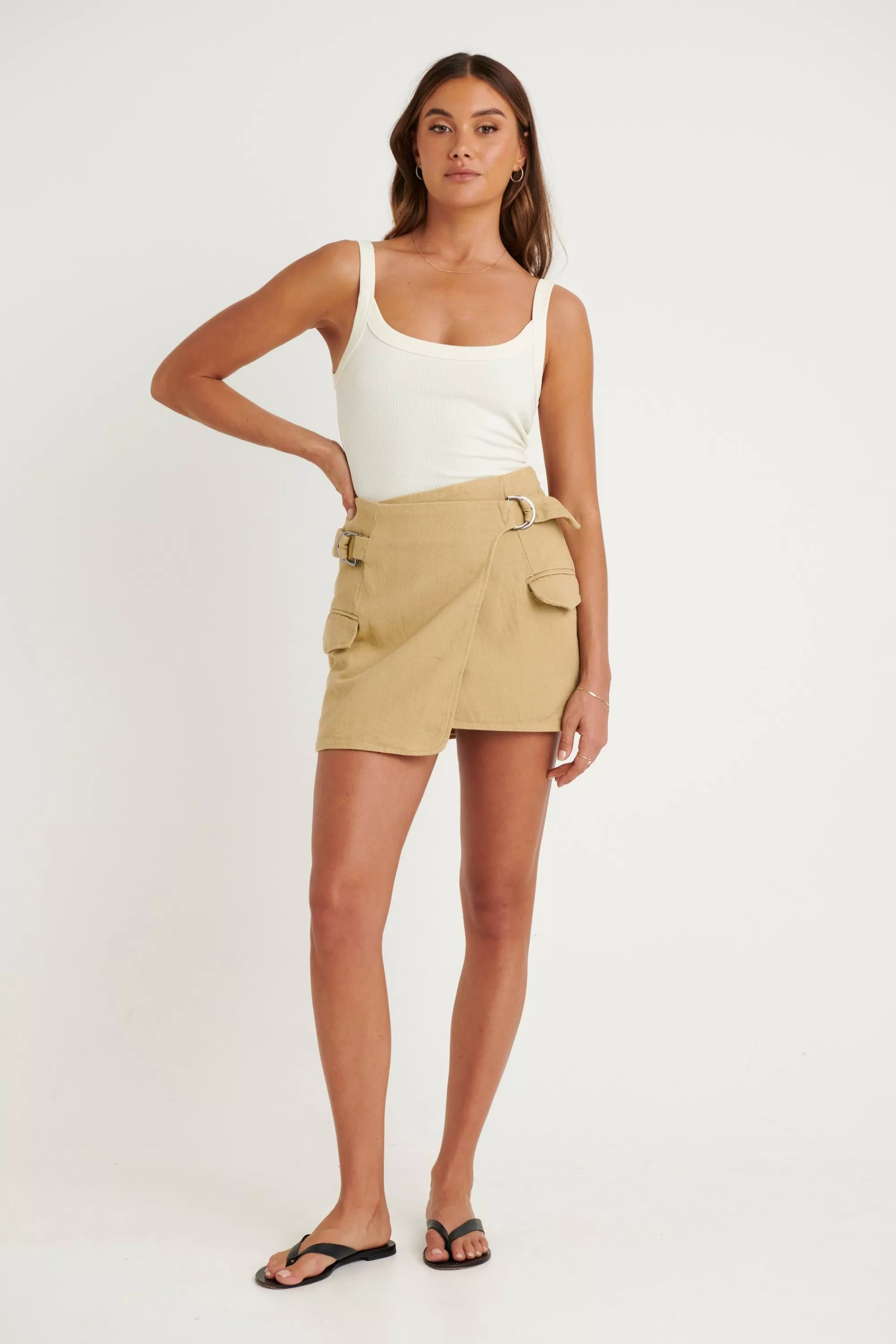 Denim>Label Levverage Taj Denim Skirt Camel