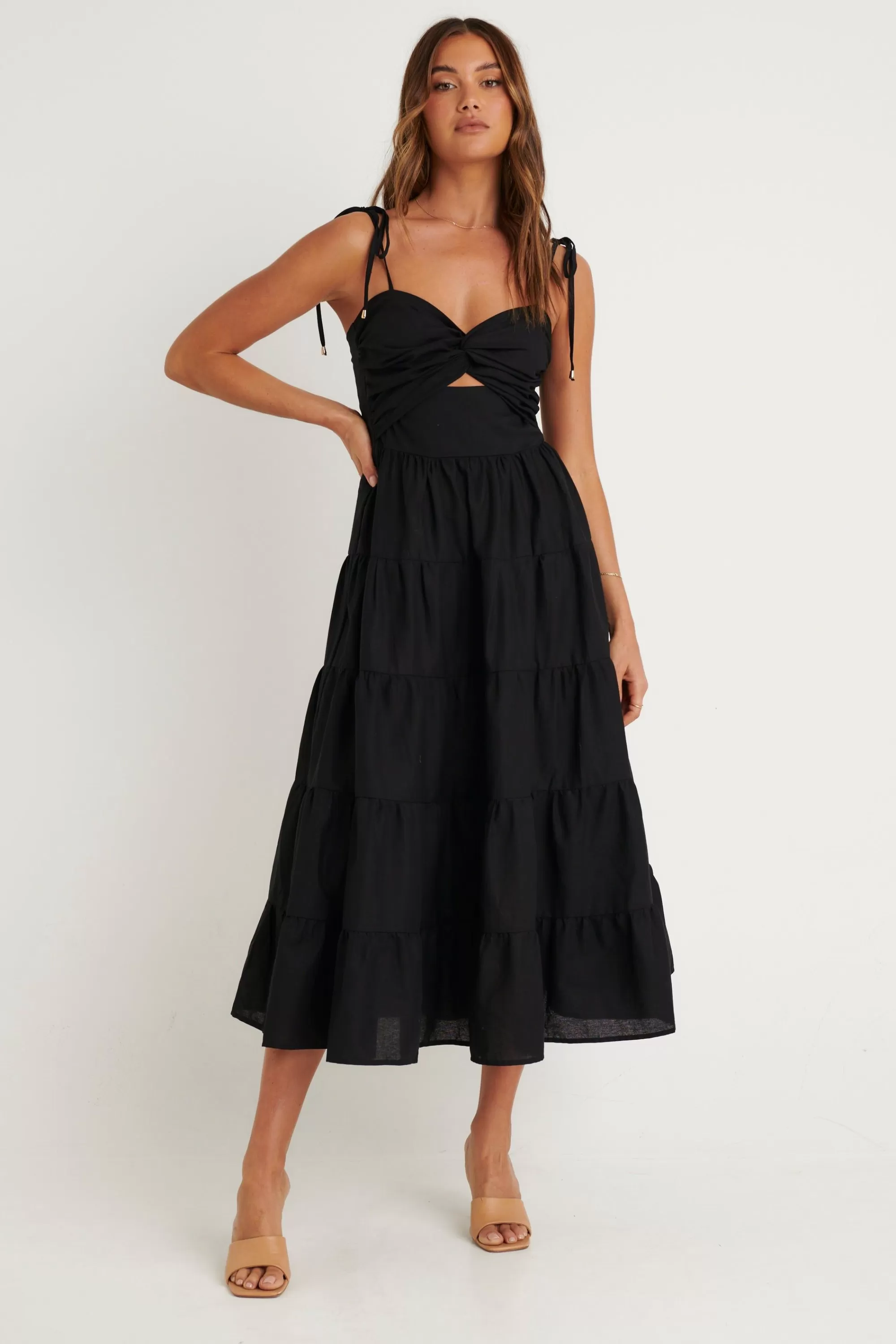 Dresses>Pink Diamond Tallulah Midi Dress Black