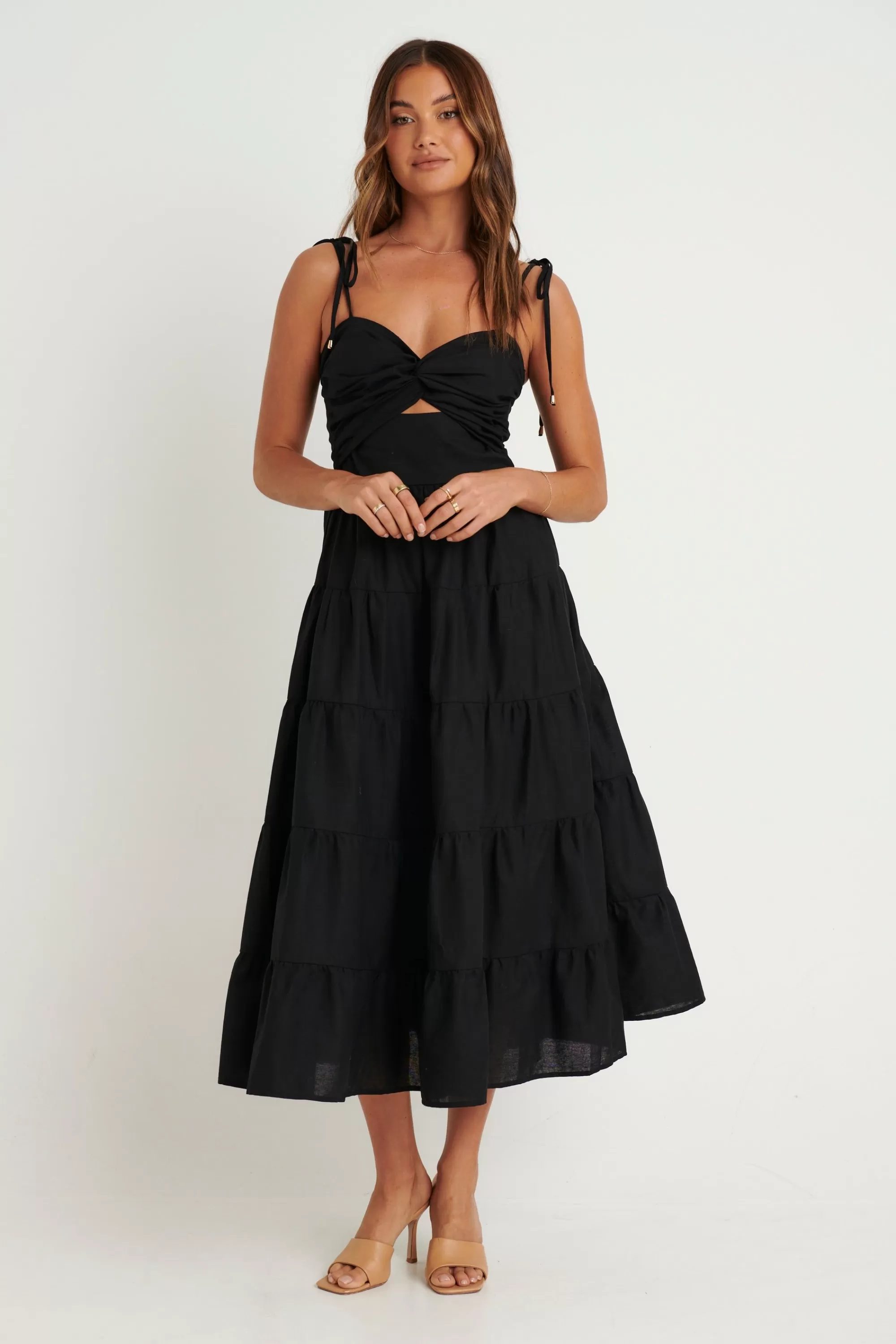 Dresses>Pink Diamond Tallulah Midi Dress Black