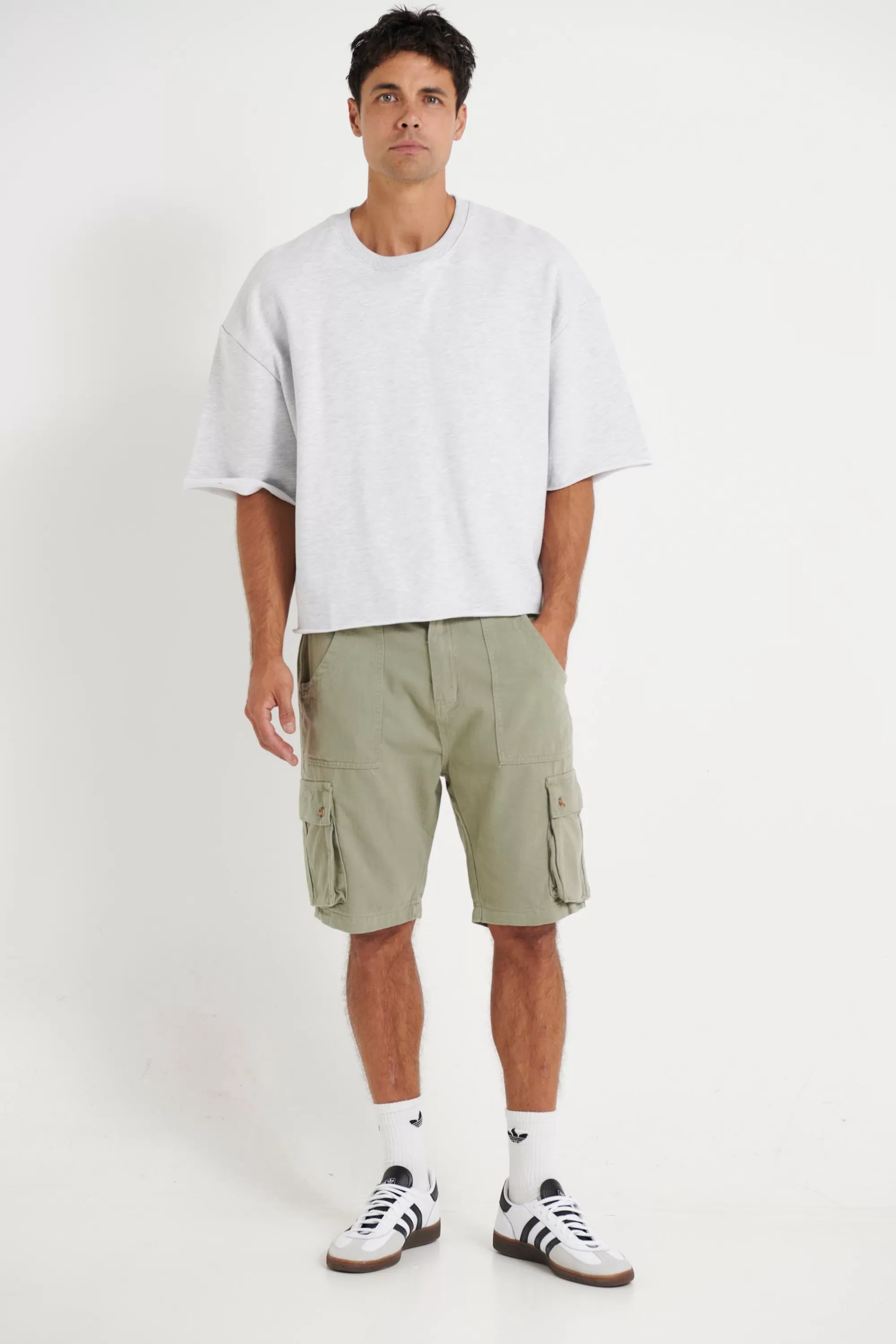 Shorts>Sampson and Taylor Tom Cargo Drill Short Army