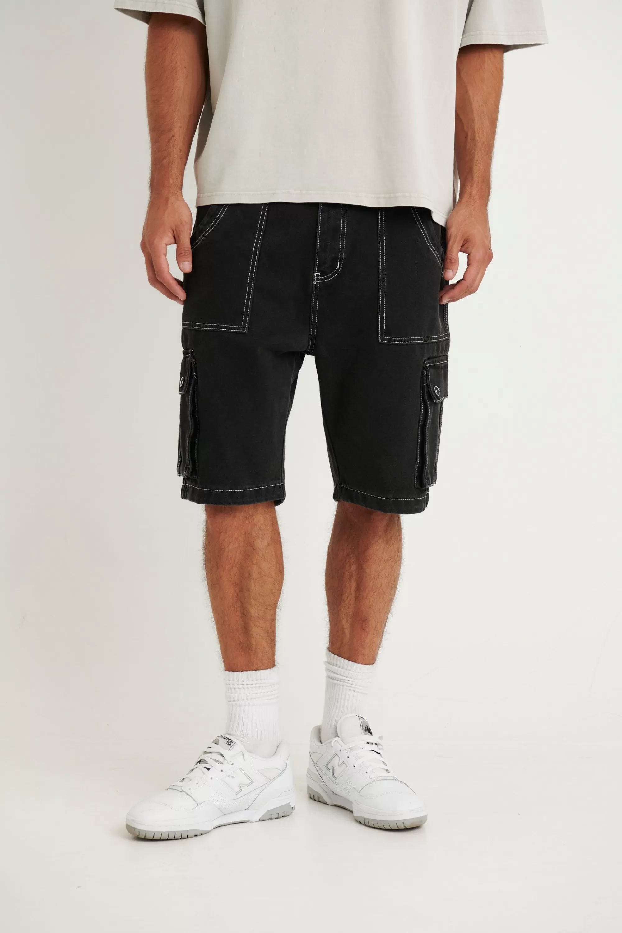 Shorts>Sampson and Taylor Tom Cargo Drill Short Black