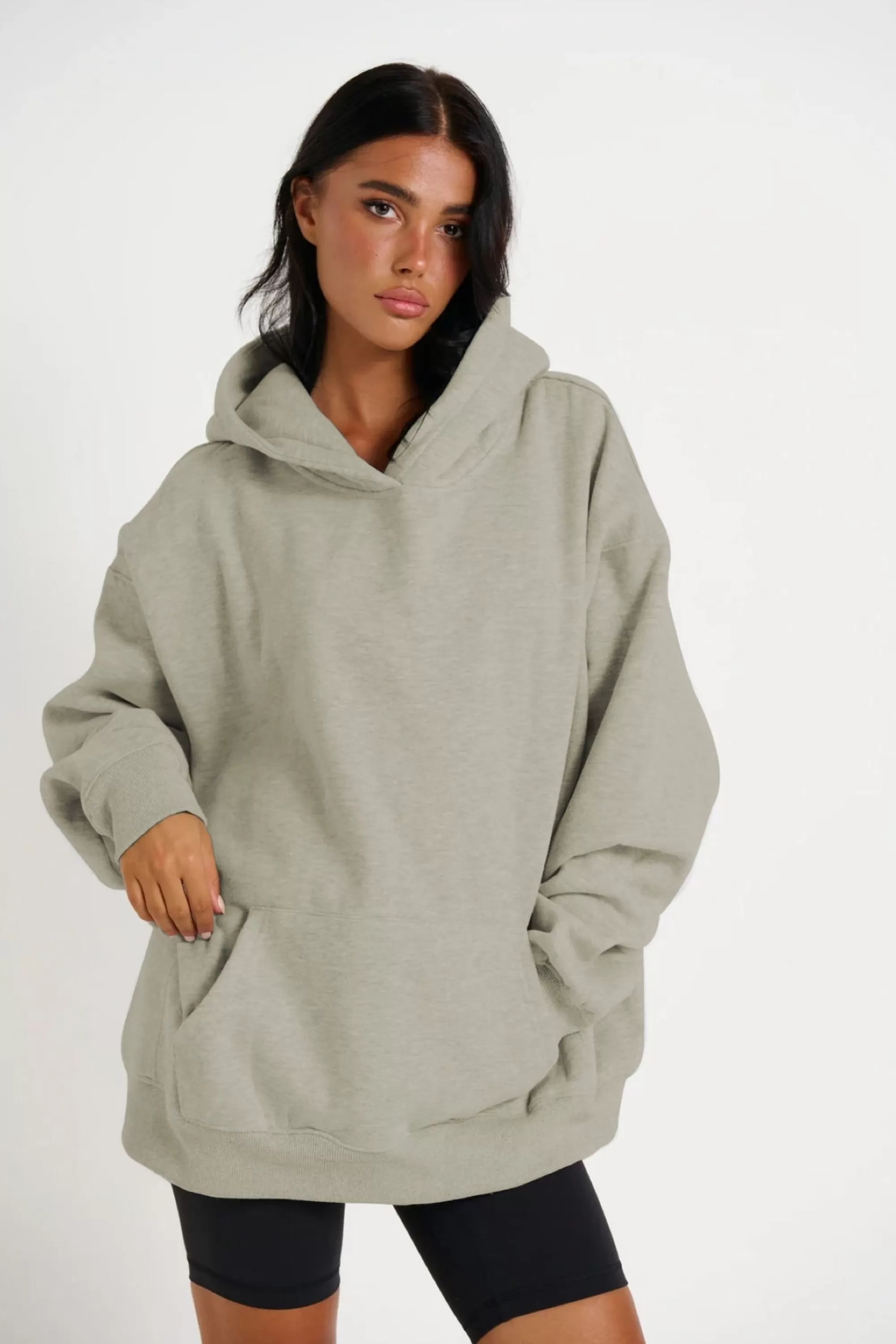 Sweaters & Jumpers>Sampson and Taylor Unisex Roman Oversize Hoodie Army