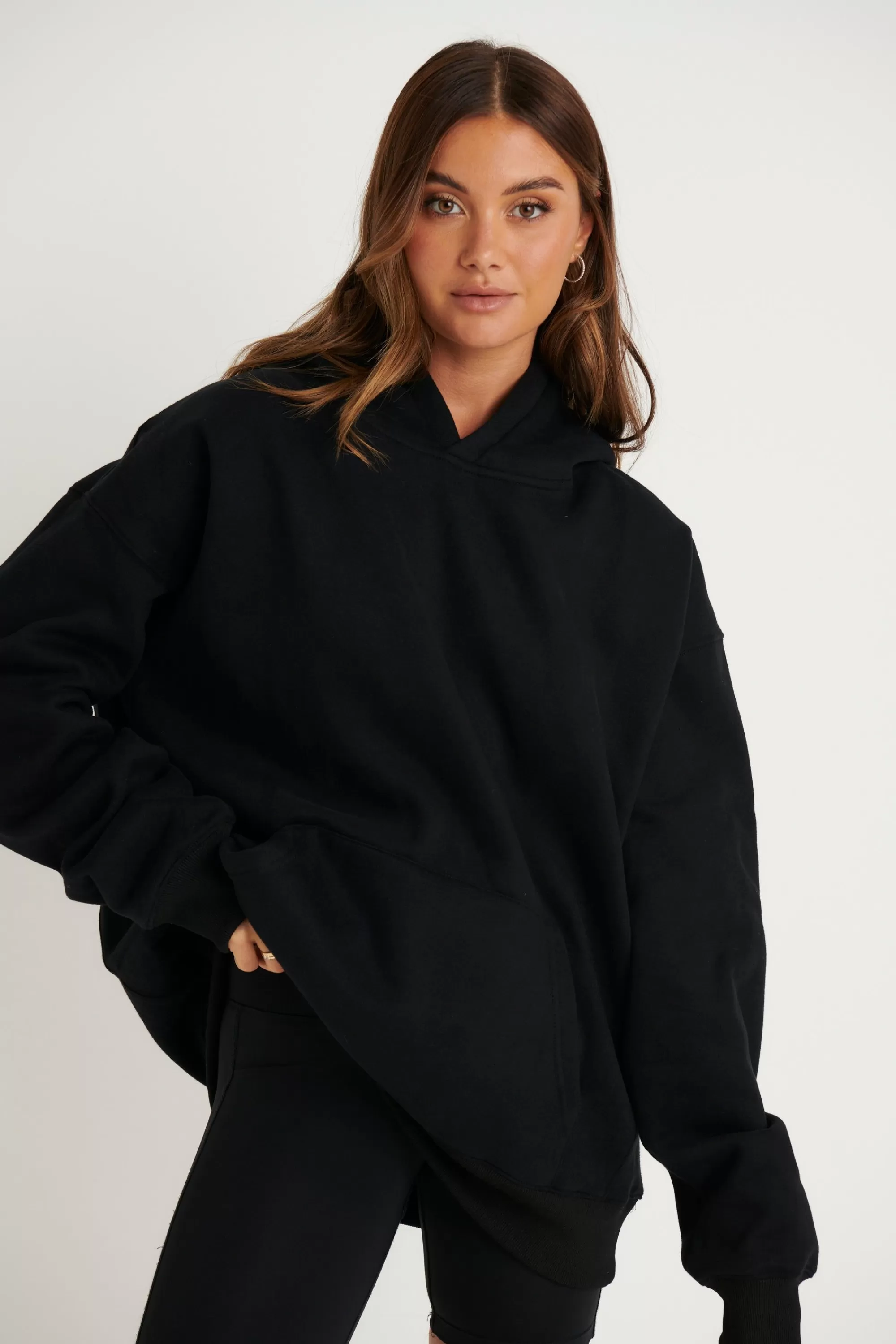 Sweaters & Jumpers>Sampson and Taylor Unisex Roman Oversize Hoodie Black