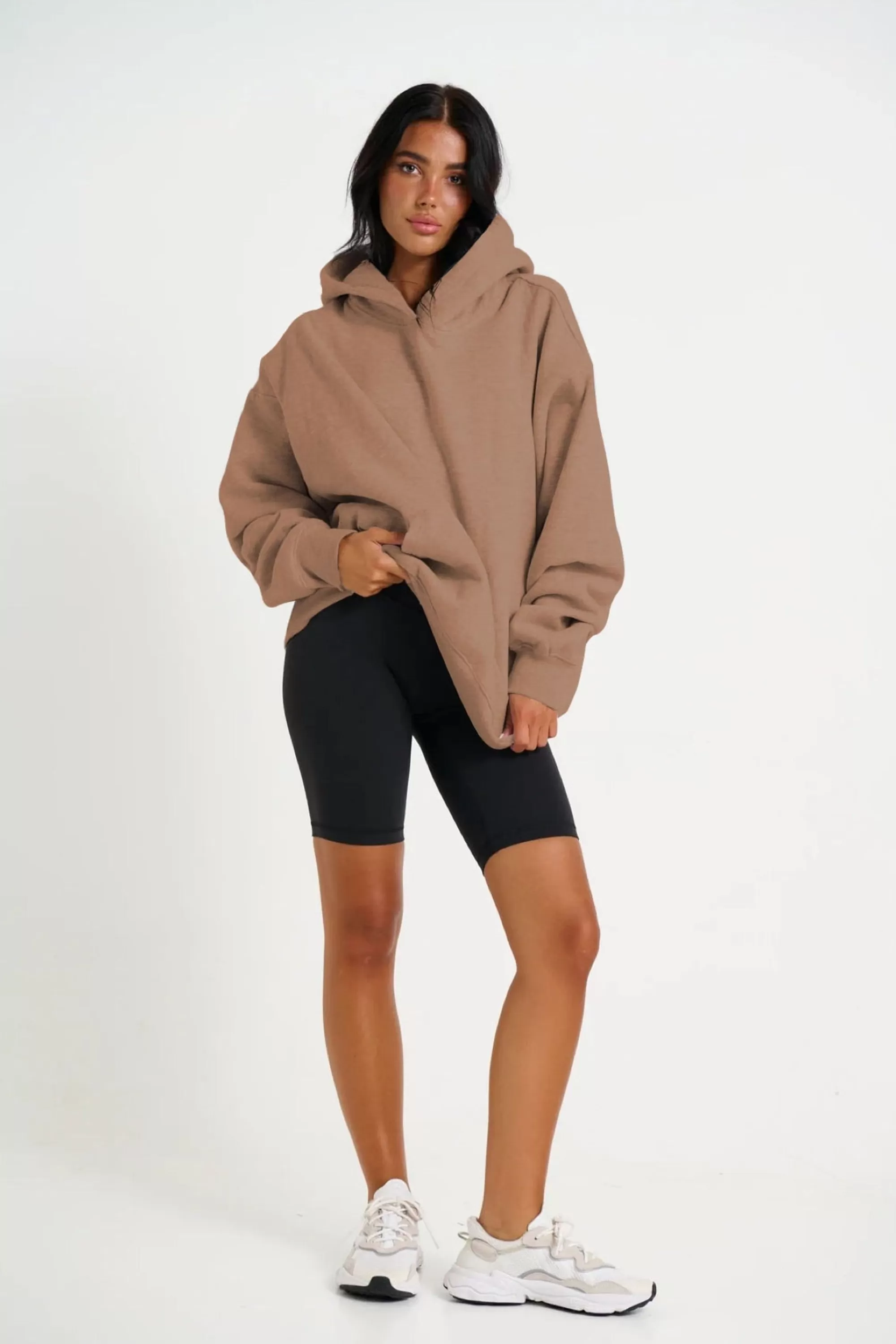 Sweaters & Jumpers>Sampson and Taylor Unisex Roman Oversize Hoodie Choc