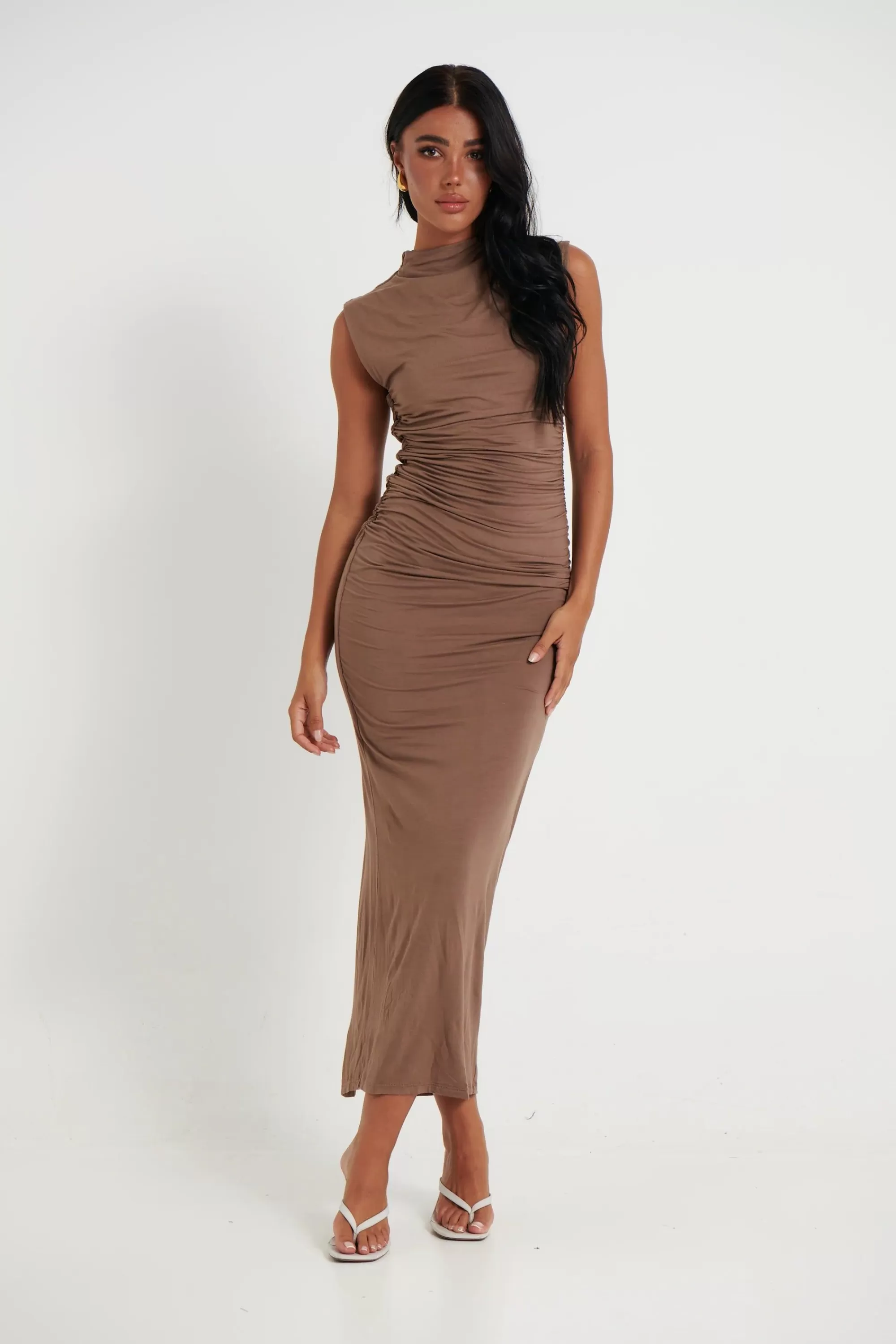 Dresses>Bisou Fashion Zara Maxi Dress Choc